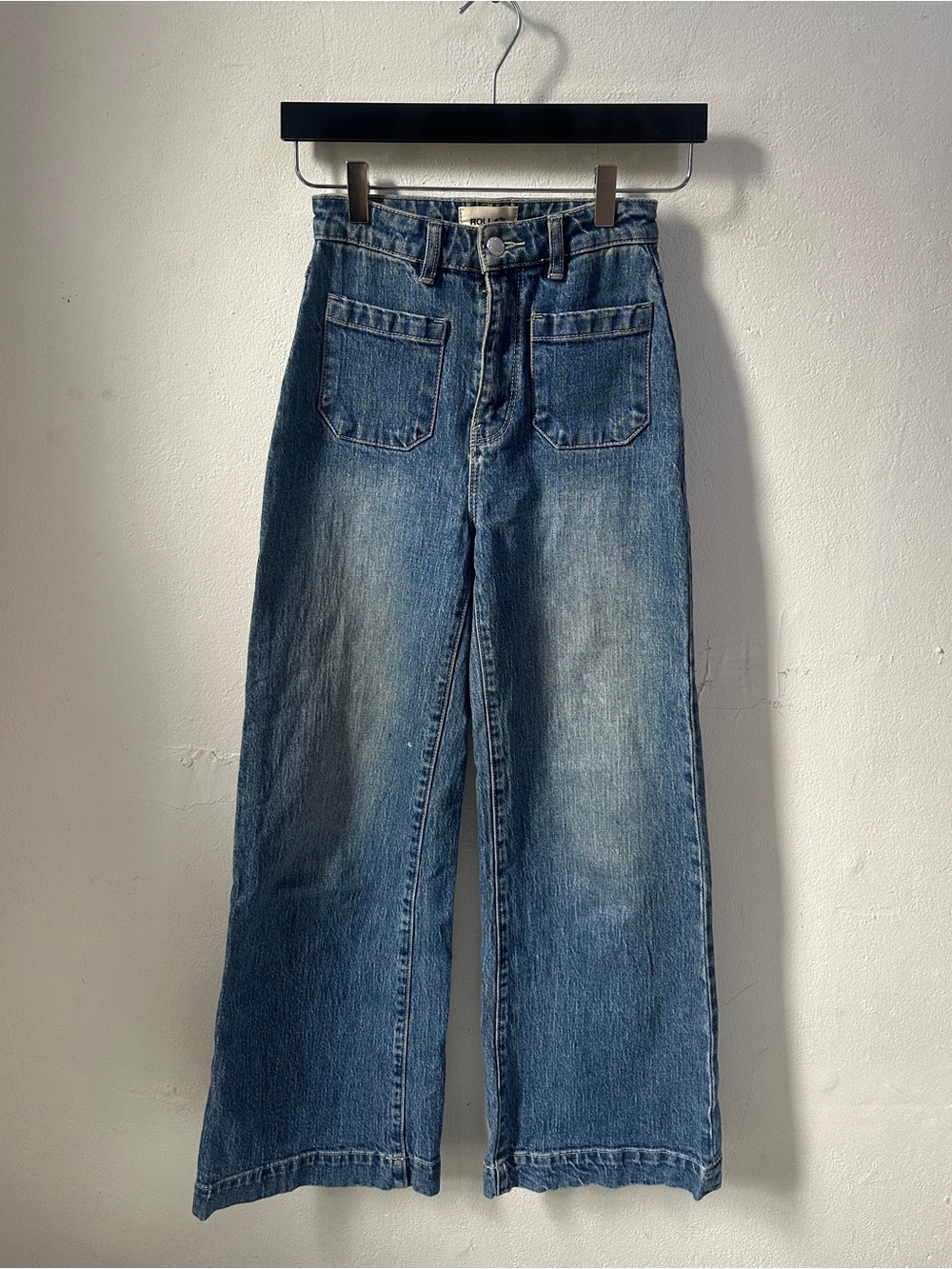 Rolla’s High Rise Wide Leg Jeans Women’s Size 23 Blue Medium Wash Patch Pocket